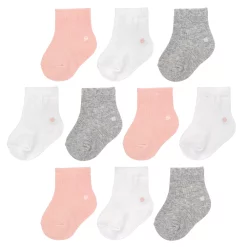 Baby Girl Jumping Beans® 10-pk. Solid Crew Socks