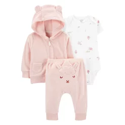 Baby Girl Carter's 3-Piece Terry Little Cardigan Set
