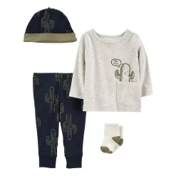 Baby Boy Carter's 4-Piece Cactus Outfit Set