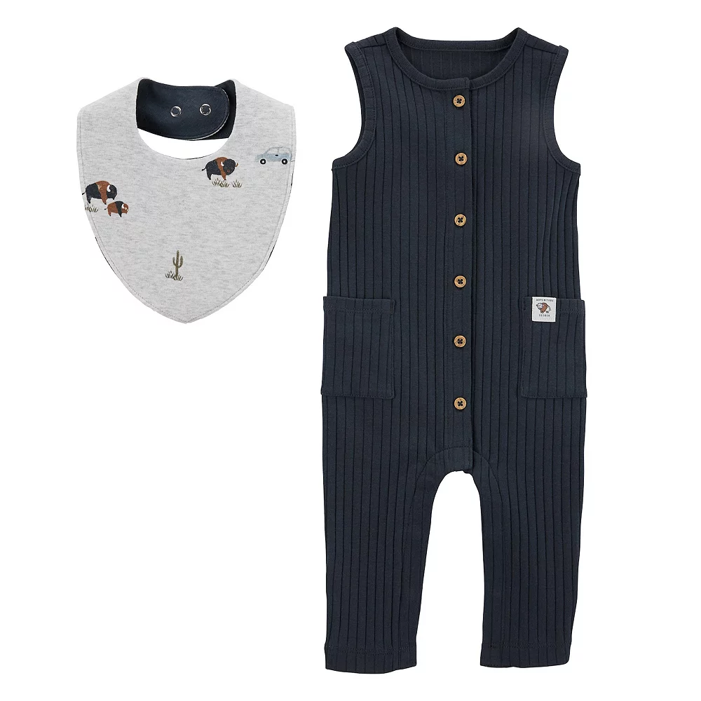 Baby Boy Carter's 2-Piece Jumpsuit & Bandana Bib Set - Image 2