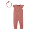 Baby Girl Carter's 2-Piece Crinkle Jersey Jumpsuit & Headwrap Set