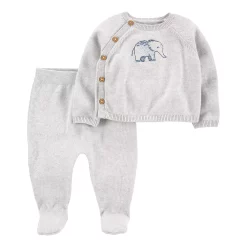 Baby Carter's 2-Piece Elephant Sweater & Footed Pant Set