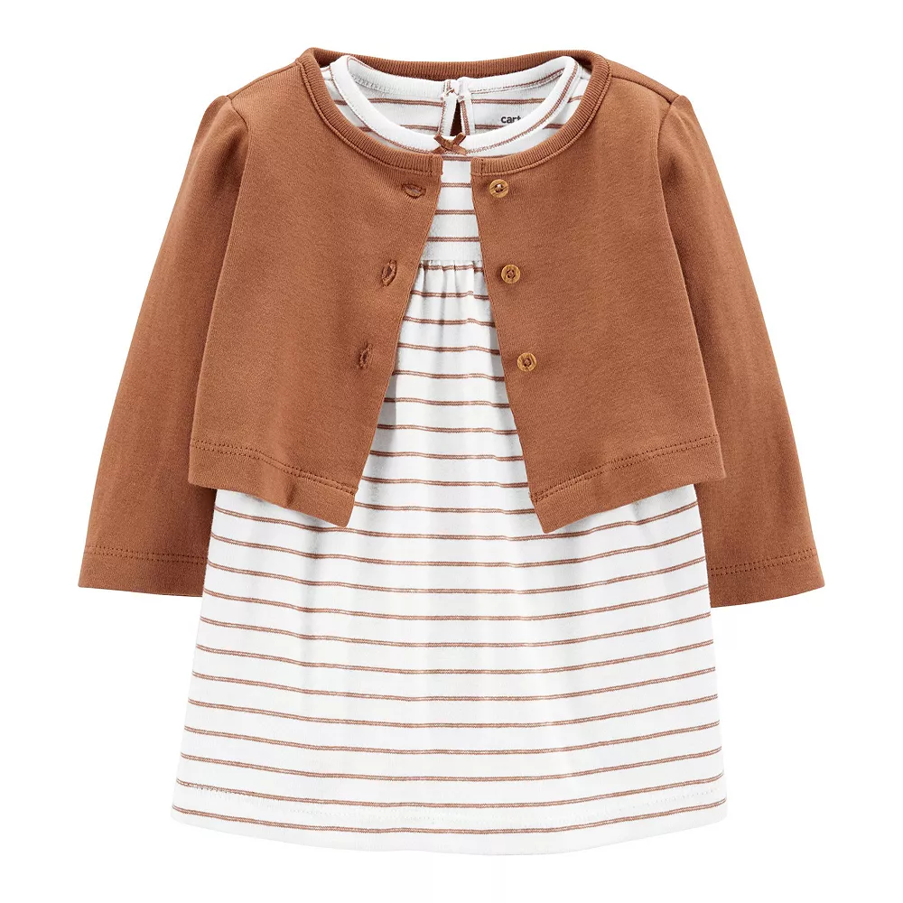 Baby Girl Carter's 2-Piece Bodysuit Dress & Cardigan Set