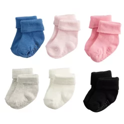 Baby / Toddler Girl Jumping Beans® 6-Pack Foldover Cuff Solid Color Socks