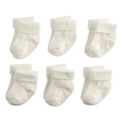 Baby / Toddler Jumping Beans® 6-Pack White Foldover Cuff Socks