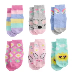 Baby / Toddler Girl Stride Rite 6-Pack Critter Crew Socks