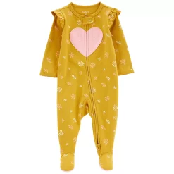 Baby Girl Carter's Heart 2-Way Zip Cotton Sleep & Play