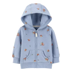 Baby Girl Carter's Floral Zip-Up Fleece Hoodie