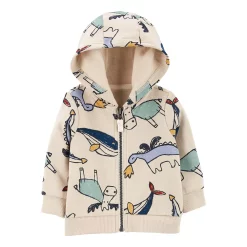 Baby Carter's Dino Zip-Up Fleece-Lined Hoodie
