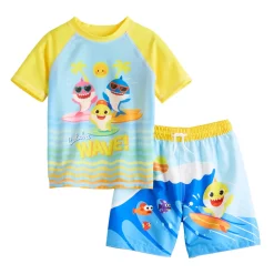 Baby Boy Baby Shark Rash Guard & Swim Trunks Swim Set