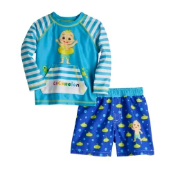 Baby Boy Cocomelon Rash Guard & Swim Trunks Set