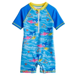 Baby Boy Baby Shark Short Sleeve Wetsuit