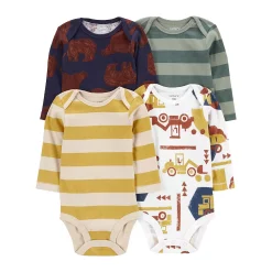 Baby Boy Carter's 4-Pack Long-Sleeve Bodysuits