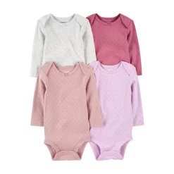 Baby Girl Carter's 4-Pack Heart Pointelle Bodysuits