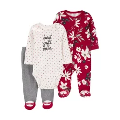 Baby Carter's 3-Piece "Best Gift Ever" Floral Bodysuit and Pants Set