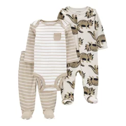Baby Carter's 3-Piece Dinosaur Sleep & Play and Pants Set