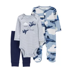 Baby Carter's 3-Piece Planes Sleep & Play and Pants Set