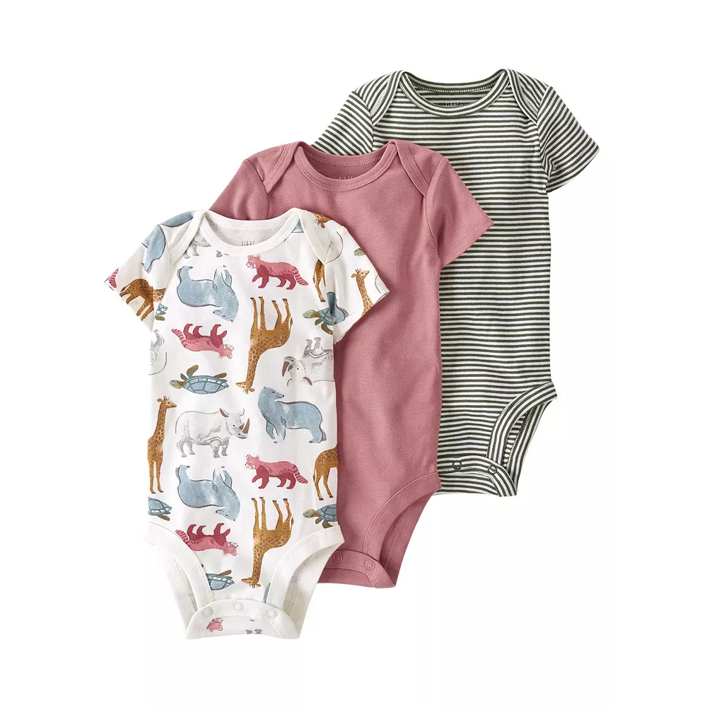 Baby Little Planet by Carter's 3-Pack Ribbed Bodysuits