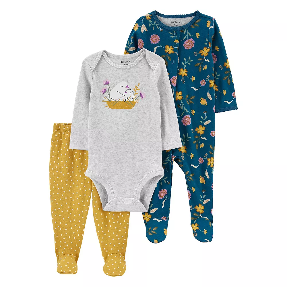 Baby Carter's Chick Bodysuit, Pants & Sleep & Play Set