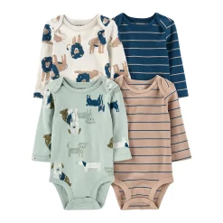 Baby Carter's 4-Pack Stripe & Animal Bodysuits