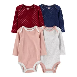Baby Carter's 4-Pack Polka-Dot & Solid Bodysuits