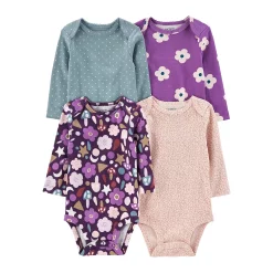 Baby Carter's 4-Pack Floral & Print Bodysuits
