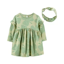 Baby Carter's 2-Piece St. Patrick's Day Clover Dress & Headwrap Set