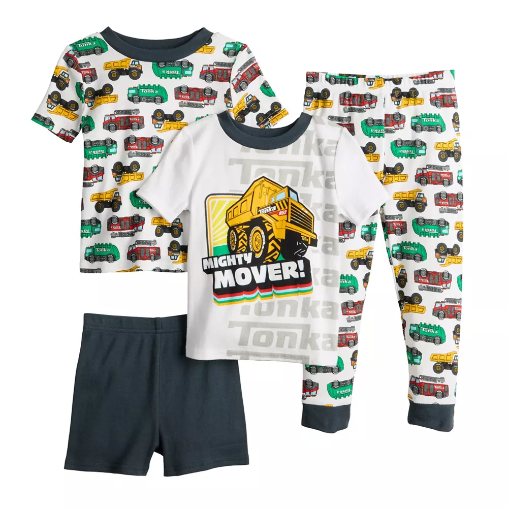 Toddler Boy Tonka "Mighty Mover" 4 Piece Pajama Set