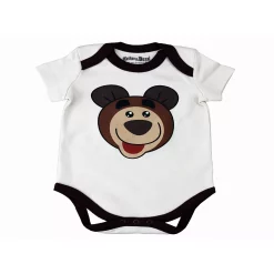 Masha and The Bear Short Sleeve Baby Bodysuit