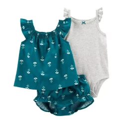 Baby Girl Carter's 3-Piece Bodysuit, Tank & Shorts Set