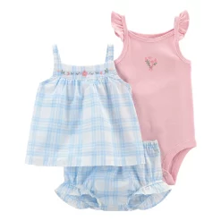 Baby Girl Carter's 3-Piece Plaid Tank & Short Set