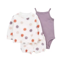Baby Carter's 3-Piece Smiley Face Shorts Set