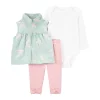 Baby Carter's 3-Piece Mint Vest Set