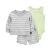 Baby Carter's 3-Piece Stripe French Terry Top & Shorts Set