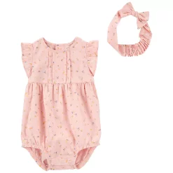 Baby Girl Carter's 2-Piece Floral Bodysuit & Headwrap Set