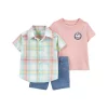 Baby Carter's 3-Piece Plaid Little Short Set