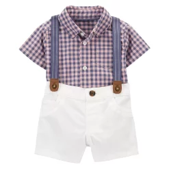 Baby Carter's 3-Piece Plaid Dress Me Up Set