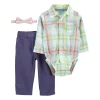 Baby Carter's 3-Piece Plaid Dress Me Up Set