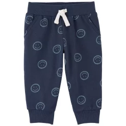 Baby Boy Carter's Navy Smiley Print Pants