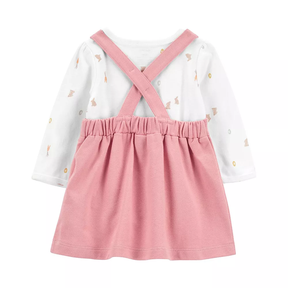 Baby Girl Carter's 2-Piece Bunny Bodysuit & Jumper Set - Image 2