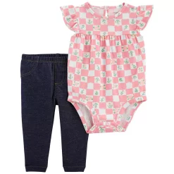Baby Carter's 2-Piece Checkered Bodysuit & Pant Set