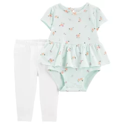 Baby Carter's 2-Piece Floral Peplum Bodysuit & Pant Set