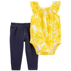 Baby Girl Carter's Floral Bodysuit & Pants Set