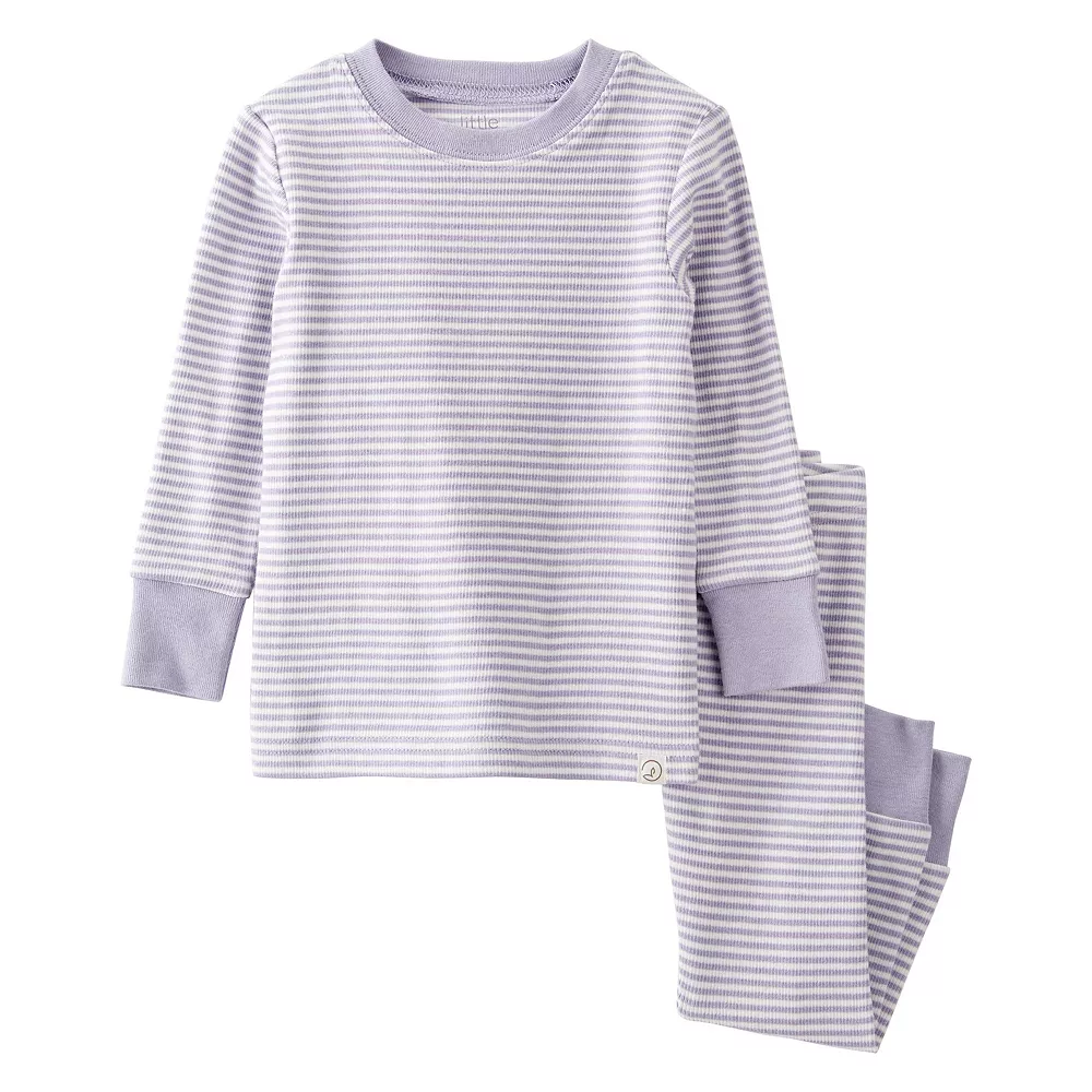Baby Girl Little Planet by Carter's Organic Cotton Ribbed Top & Bottoms Pajamas Set