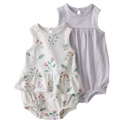 Baby Girl Little Planet by Carter's 2-Pack Organic Cotton Jersey Bubble Sunsuits