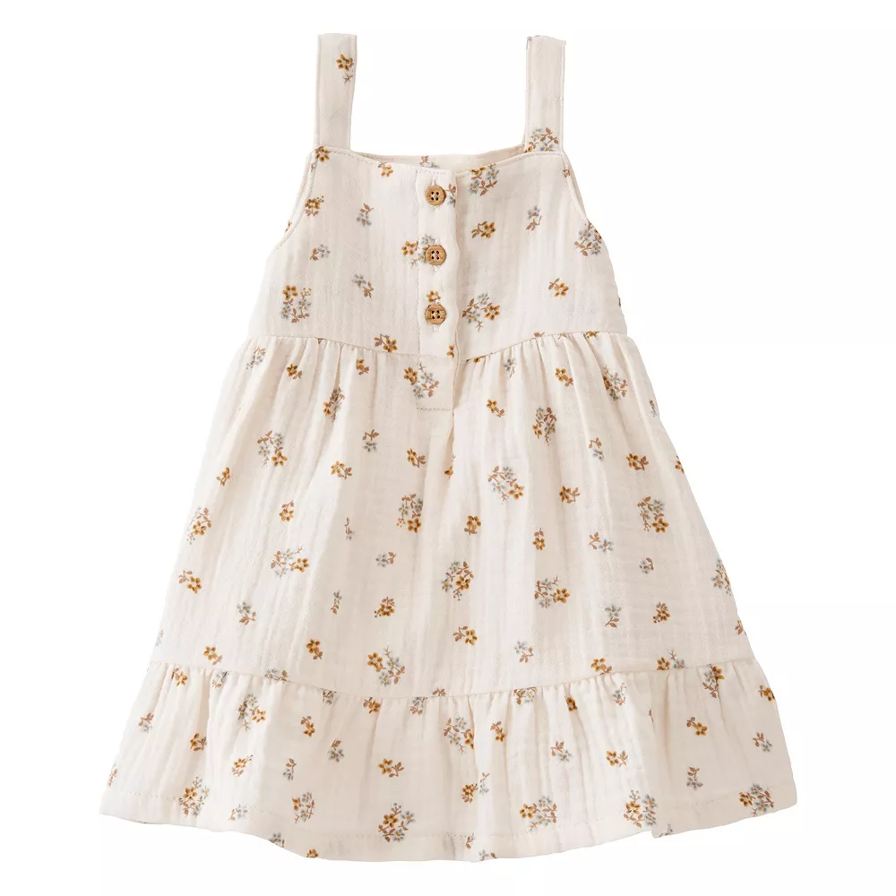 Baby Girl Little Planet by Carter's Floral Print Organic Cotton Gauze Dress