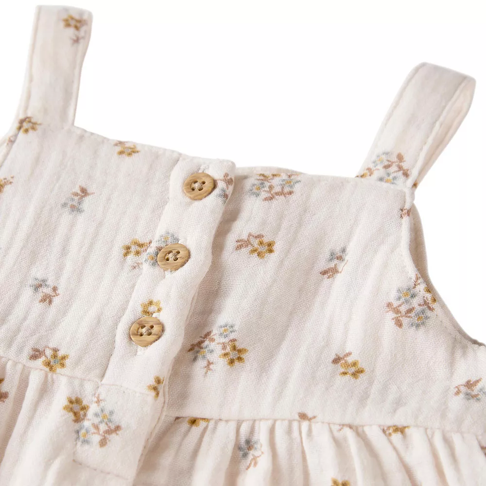 Baby Girl Little Planet by Carter's Floral Print Organic Cotton Gauze Dress - Image 4