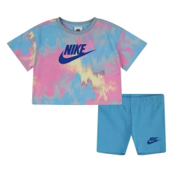Baby Girl Nike Boxy Tee & Bike Shorts Set