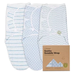 KeaBabies 3pk Organic Baby Swaddle Sleep Sacks, Newborn Baby Swaddles 0-3 Months, Ergonomic Wearable Swaddle Blanket