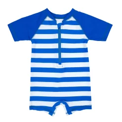 Leveret Baby One Piece Rashguard Striped Aqua & Pink 12-18 Month